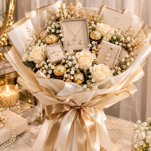 luxurious golden rose gift bouquet