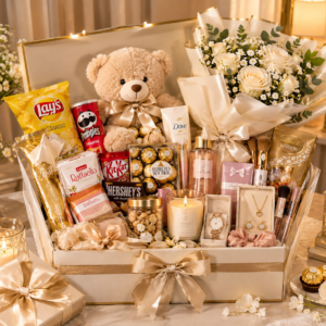 luxury cream and gold gift hamper (1)