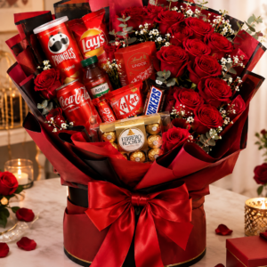 romantic red rose gift hamper (2)